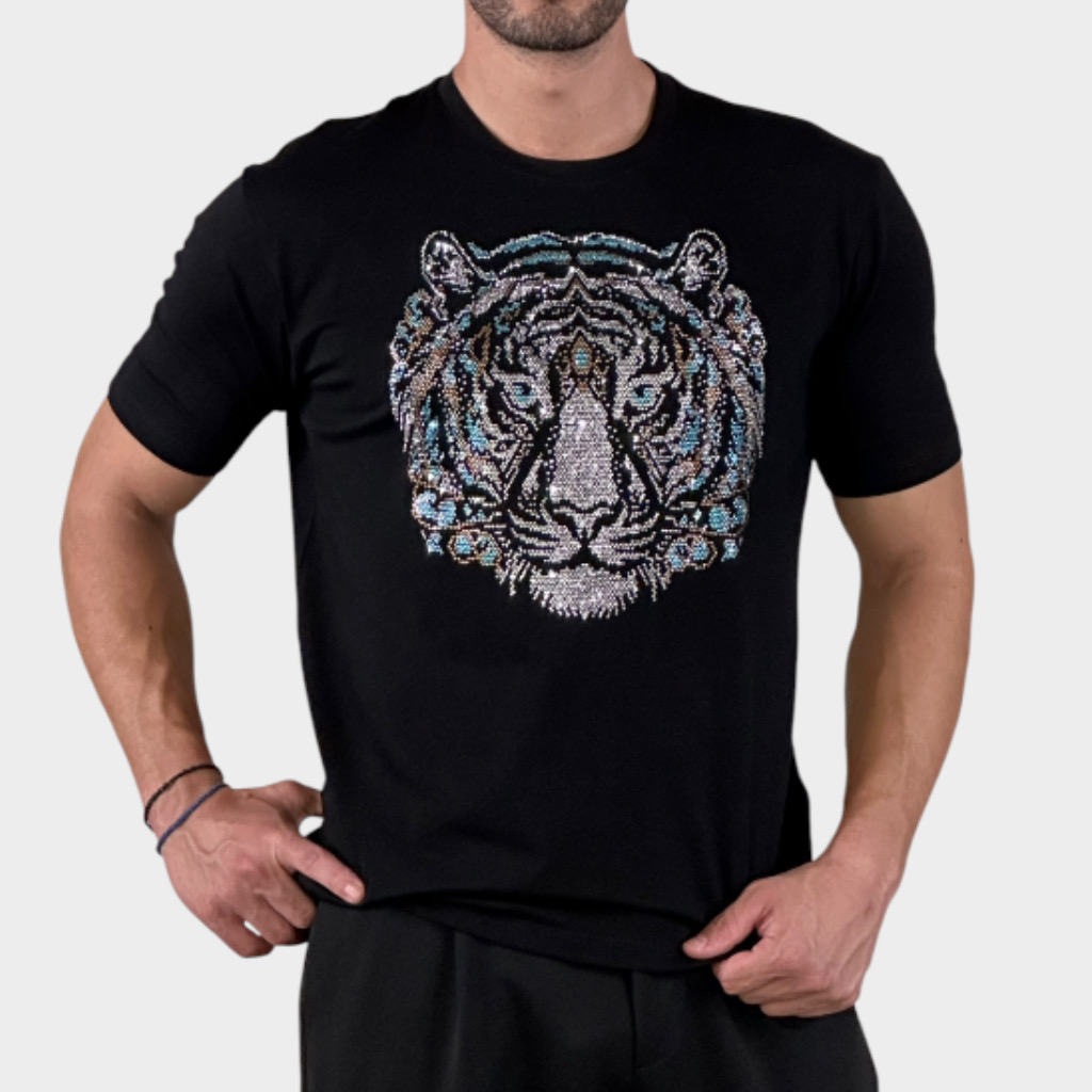 IMG 3522 Karl T-shirt Con Cristalli Blue