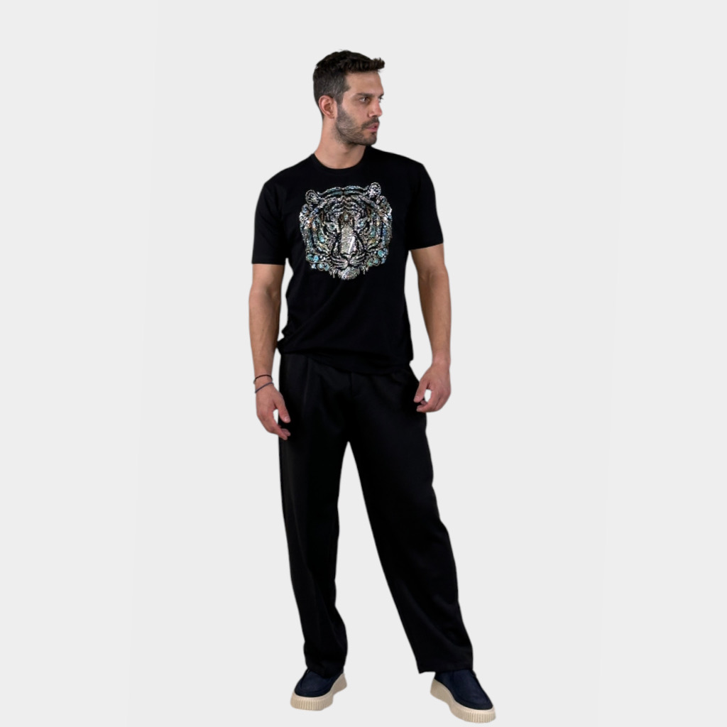 IMG 3523 Karl T-shirt Con Cristalli Blue