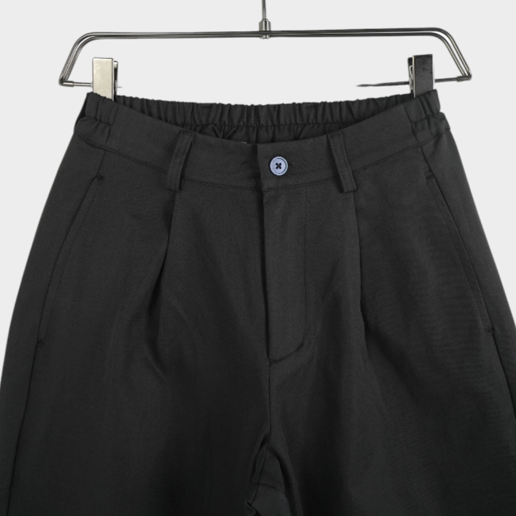 IMG 3757 Παντελόνι Relaxed Fit Με Πιετά Μαύρο