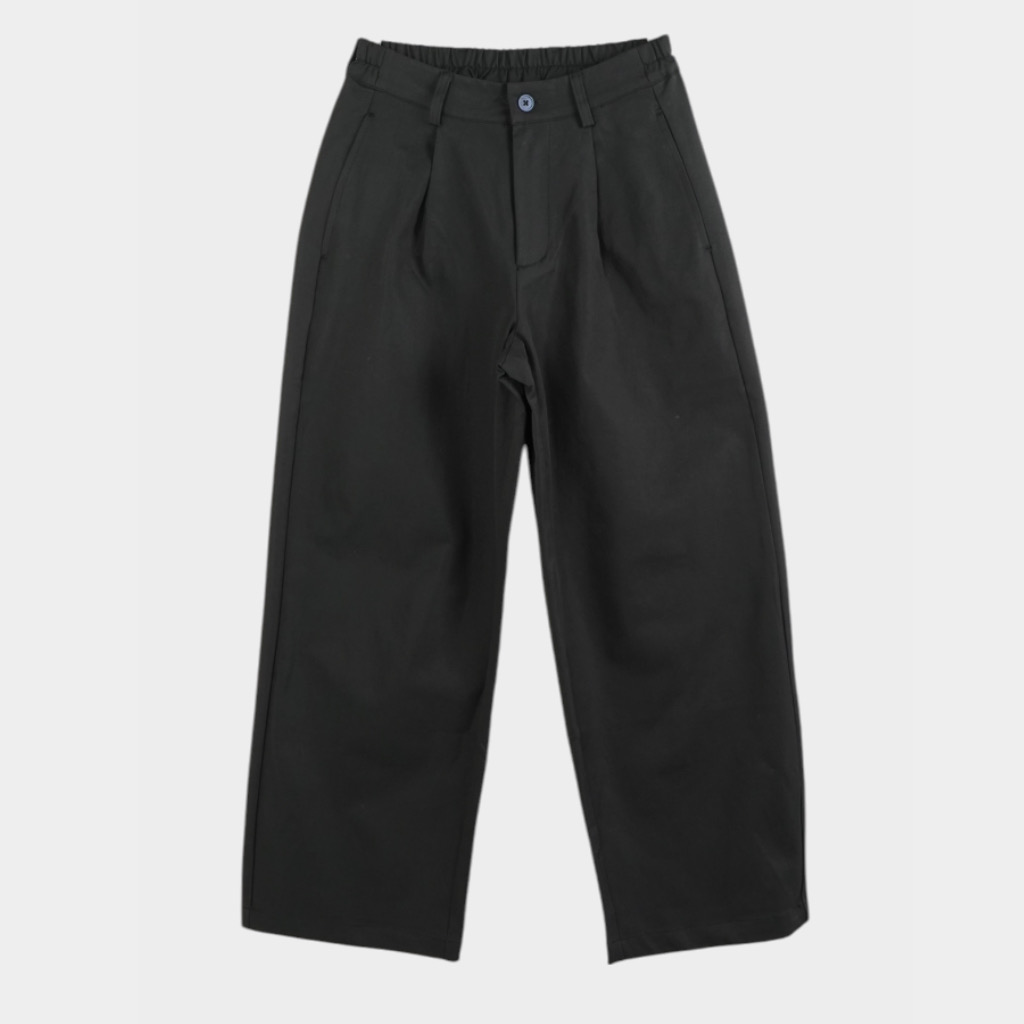 IMG 3762 Παντελόνι Relaxed Fit Με Πιετά Μαύρο