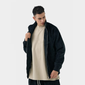 Μπουφάν Relaxed Fit Με Σχέδιο Ύφανσης Μαύρο
