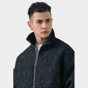 Μπουφάν Relaxed Fit Με Σχέδιο Ύφανσης Μαύρο 3