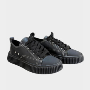 Sneakers Μαύρα Με Λευκές Ραφες