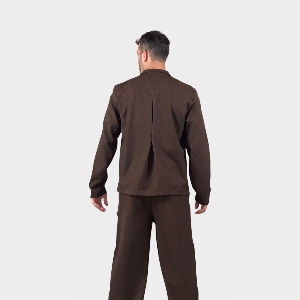 Giacca Camicia Pinces Baciata Cacao