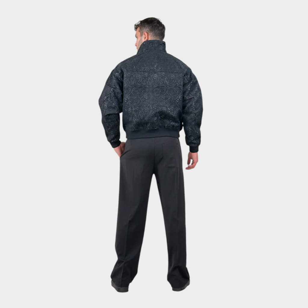 IMG 4708 Παντελόνι Relaxed Fit Με Πιέτες Και Ζώνη Μαύρο
