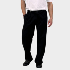 Παντελόνι Relaxed Fit Με Πιέτες Και Ζώνη Μαύρο