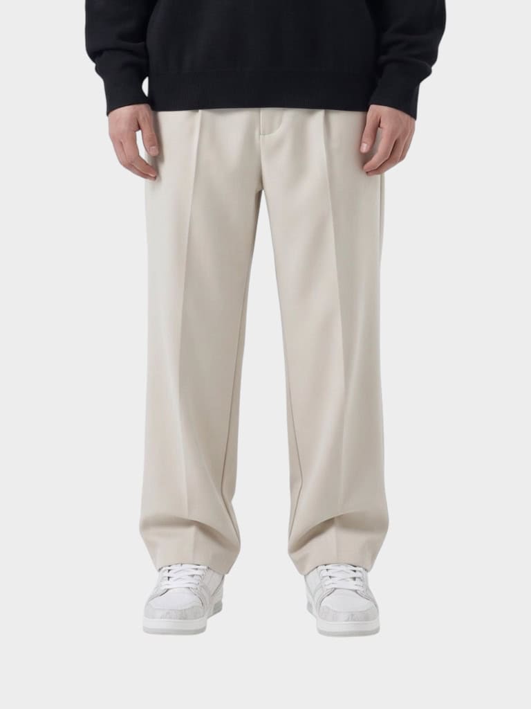 IMG 5170 Παντελόνι Wide Leg Beige